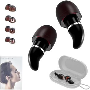 Ear Plugs for Sleeping Noise Cancelling -32db,Soft Noise Reduction Earplugs for Study,Washing Reusable Hearing Protection in Flexible Silicone, Focus, Travel, Work, 4Pair Size Ear caps (xs, s, l, XL)