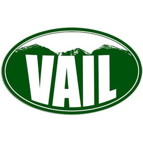 Oval Vail Colorado Mountain BG Sticker (Snow ski Resort co Visit Skiing Altitude Love Vinyl Decal for car or Laptop (3 x 5 inch)
