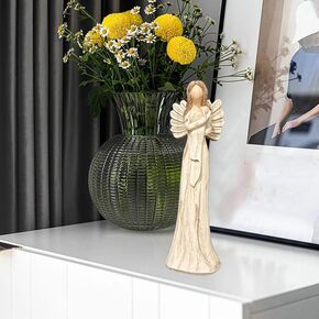 Guardian Angel Figurine Peaceful Angel Decoration Resin Sculpture Best Gift for Your Family Home Decor（Embrace Heart-Left）