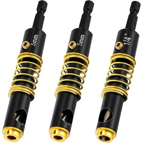 3 Pcs 5mm 1/4 Self Centering Hinge Dril Black Reaming Drilling Hinge Drill Bits Wood Plastic 1/4 Inch Hex Shank 5mm Boring Drill Bits Door Window Cabinet Opening Too for DIY Woodworking