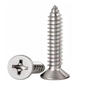 Wood Screw, 100PCS Flat Head Wood Screws, 304 Stainless Steel Phillips Self Tapping Screws (Silver) (#8 x 1-1/2")