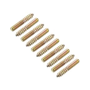 METALLIXITY Double Ended Screws (M6x50mm) 10pcs, Hanger Bolts Carbon Steel Self-Tapping Double Sided Screws - for Home Repairs