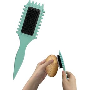 2pcs 2 in 1 Groove Crevice Cleaning Brush Window Track Cleaning Tools,Multifunction Grout Cleaner Tool Crevice Cleaning Brush with Hidden Scraper for Sliding Door Track,Window Sill,Window Seal