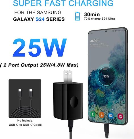 Samsung A15 5G Charger Block USB C 25W 2 Port PD Fast Charging Type C Wall Charger Plug Android Phone Power Adapter for Samsung Galaxy A35 A55 S24 Ultra A25 A14 A54 S23 FE S22 iPhone 15 Pro 2 Pack in Saudi Arabia