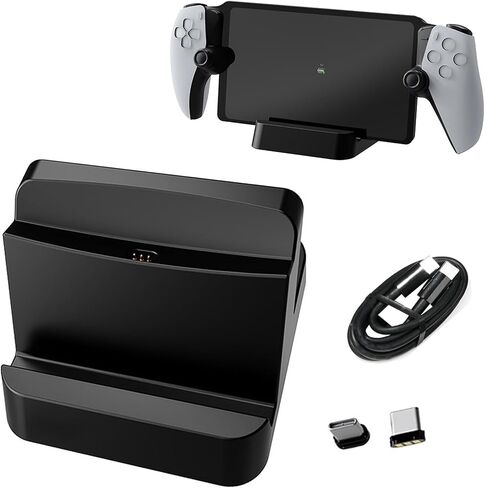 Charging Station Controller Charger for PS5 Fast Charging Dock Portable Charging Stand with Type C Charging Port for Playstation Portal Game Console(White) in Kuwait