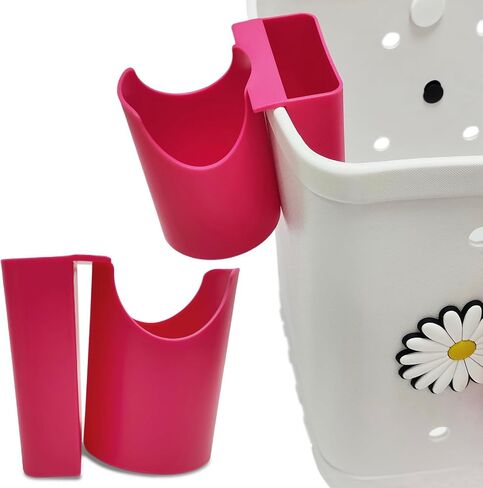 Cup Phone Holder for Bogg Bag - DENZI Phone and Cup Holder with Hooks for Stanley and Yeti Set 4 pcs, Beach Bags Accessories for Bogg Bag and Simple Modern and Simply Southern Totes (White) in Saudi Arabia