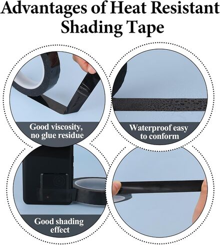 Blackout Tape 0.8Inch x 216Ft Light Blocking Sticker Tape Dark Masking Stickers to Blocking 80% of Light Light Dimming Stickers LED Cover Shading Tape for Routers Cable in Saudi Arabia