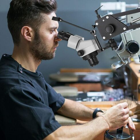 VEVOR Multi-Directional Microscope with Spring Bracket, 7X-45X Magnification Jewelry Microscope, Micro Jewelry Inlaid Stand with Integrated USB Ring LED Light, Jewelers Microscope for Jewelry Inlay in Saudi Arabia