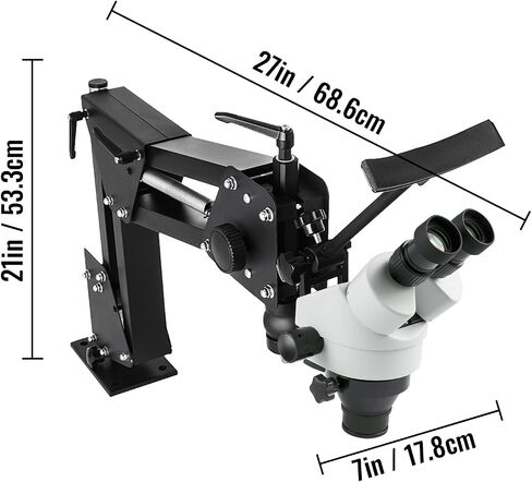 VEVOR Multi-Directional Microscope with Spring Bracket, 7X-45X Magnification Jewelry Microscope, Micro Jewelry Inlaid Stand with Integrated USB Ring LED Light, Jewelers Microscope for Jewelry Inlay in Saudi Arabia