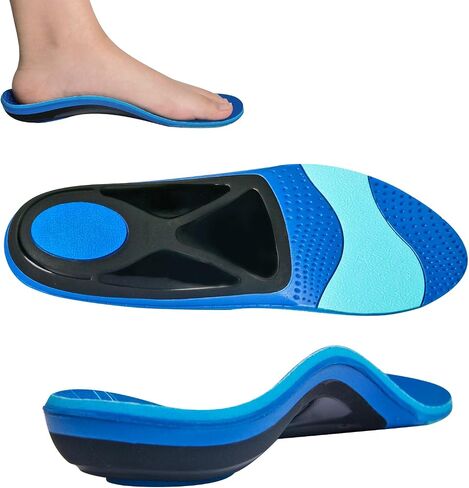 RooRuns Heavy Duty Plantar Fasciitis Arch Support Insoles Inserts Men Women, Orthotic Inserts Shoe for Flat Feet, Heel Spurs, High Arches, OverPronation, Metatarsalgia, Foot Pain Relief, L in Saudi Arabia