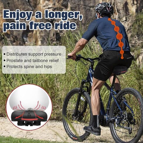 مقعد دراجة زاكرو مع رغوة الذاكرة 2.0 I مقعد دراجة للرجال والنساء وسادة سرج الدراجة الجبلية مقاومة للماء مع مفهوم المنطقة الذكية [نظام تدفق الهواء البارد]، مقعد للتمرين، BMX، MTB والطريق in Kuwait