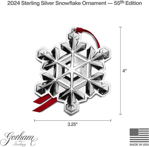 Gorham 2024 Sterling Silver Snowflake Ornament 55th Edition in Saudi Arabia