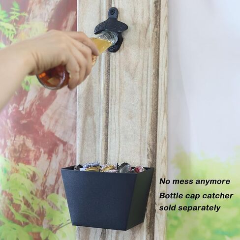 6 PCS Black Cast Iron Bottle Opener Wall Mounted Beer Cap Opener Open Here for Wood Post in Kuwait