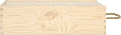 Unpainted Wooden Wine Box with Rope | 2 Bottles | 35x20x10cm | Natural Wood Wine Holder Wine Bottle Gift Box Gift Storage Chest | Christmas Xmas Presentation Box in Saudi Arabia