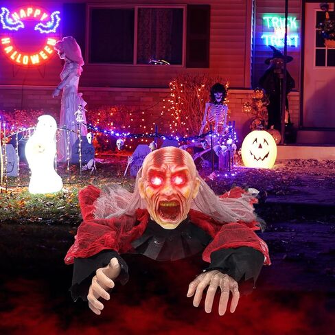 Halloween Decorations Sound Activated Zombie Groundbreaker with Sound and Light, Decor Props for Outdoor, Yard, Patio and Haunted House in Kuwait