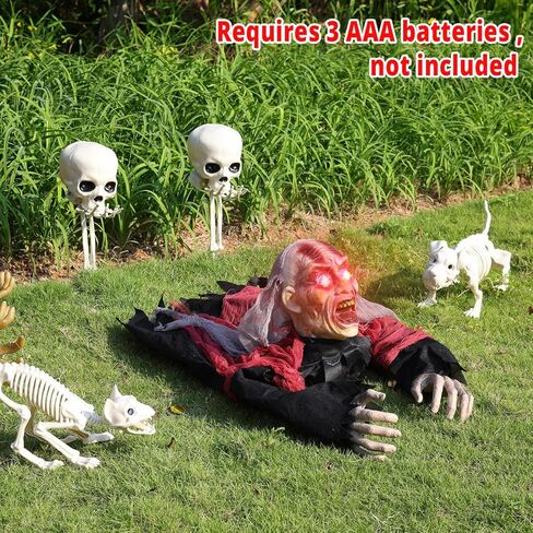 Halloween Decorations Sound Activated Zombie Groundbreaker with Sound and Light, Decor Props for Outdoor, Yard, Patio and Haunted House in Kuwait