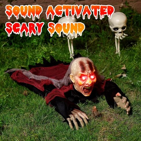 Halloween Decorations Sound Activated Zombie Groundbreaker with Sound and Light, Decor Props for Outdoor, Yard, Patio and Haunted House in Kuwait