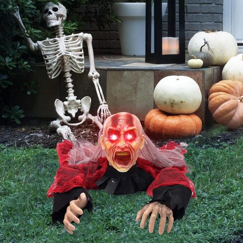 Halloween Decorations Sound Activated Zombie Groundbreaker with Sound and Light, Decor Props for Outdoor, Yard, Patio and Haunted House in Kuwait