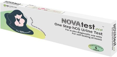 مجموعة اختبار حمل البول من NOVAtest eco بخطوة واحدة hCG - اختبار منزلي سريع وسهل وموثوق in Saudi Arabia