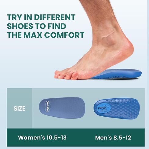 Welnove Memory Foam Heel Insert,Plantar Fasciitis Insoles for Heel Pain - Shock Absorption & Extra Cushioning Comfort Heel Inserts for Work Boot for Heel Spur Relief,Women 10.5-13 Men 8.5-12 in Kuwait