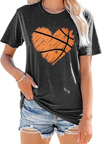 Baseball T Shirts for Women Baseball Mom Shirt Tee Funny Baseball Heart Graphic Casual Baseball Lover Gifts in Saudi Arabia