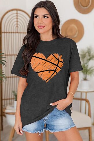 Baseball T Shirts for Women Baseball Mom Shirt Tee Funny Baseball Heart Graphic Casual Baseball Lover Gifts in Saudi Arabia