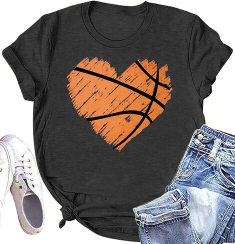 Baseball T Shirts for Women Baseball Mom Shirt Tee Funny Baseball Heart Graphic Casual Baseball Lover Gifts in Saudi Arabia