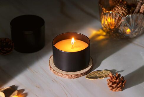 Candle Tins with Lids, 3 Wicks Candle Containers 12 Pack 14oz/420ml Seamless Bulk Candle Containers for Candle Making Supplies Wholesale Empty Candle Jars - Orange in Saudi Arabia