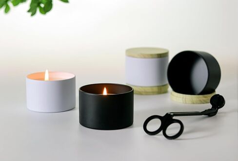 Candle Tins with Lids, 3 Wicks Candle Containers 12 Pack 14oz/420ml Seamless Bulk Candle Containers for Candle Making Supplies Wholesale Empty Candle Jars - Orange in Saudi Arabia