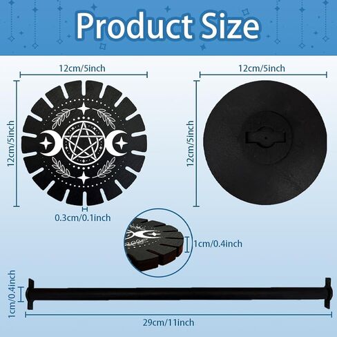 CHGCRAFT Moon Phase Pendulum Display Stand Star Crystal Display Shelf Up 18 Divination Wooden Crystal Holder Black Pendulum Wheel Display Stand Witch Stuff for Hanging Crystal Stone Essential Necklace in Saudi Arabia
