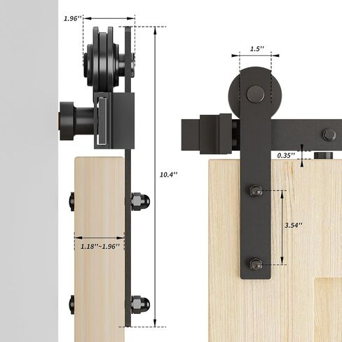 6FT Sliding Barn Door Hardware Kit, Fit 35" Width and 1 3/8" - 2" Thickness Door, Barn Door Track Kit for Single Door, Sturdy I Shape Hanger, Matte Black in Saudi Arabia