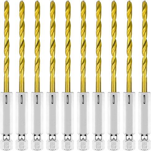 10Pcs 1/8 Inch Drill Bit Set, Craftsman-Drill Bit Set, Metal Drill Bits, Small Drill Bits for Wood, Steel, Metal, Plastic with Quick Change Design in Saudi Arabia
