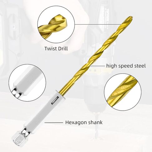 10Pcs 1/8 Inch Drill Bit Set, Craftsman-Drill Bit Set, Metal Drill Bits, Small Drill Bits for Wood, Steel, Metal, Plastic with Quick Change Design in Saudi Arabia