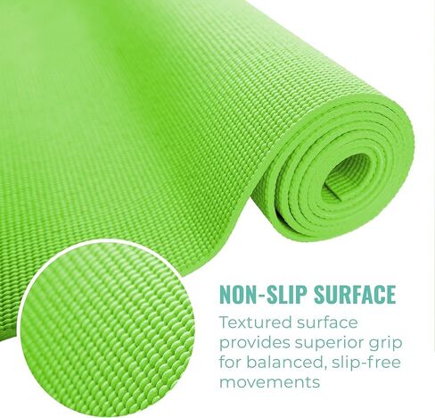 20-Pack Classic Yoga Set, 10 Non Slip Yoga Mats (68" x 24" x 4mm) and 10 6ft D-Ring Yoga Straps, Yoga Accessories for Schools and Studios, Assorted in Saudi Arabia
