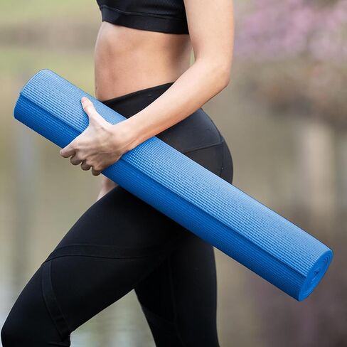 20-Pack Classic Yoga Set, 10 Non Slip Yoga Mats (68" x 24" x 4mm) and 10 6ft D-Ring Yoga Straps, Yoga Accessories for Schools and Studios, Assorted in Saudi Arabia