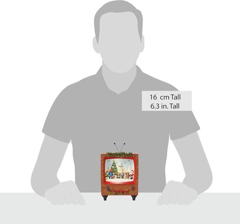 تقاليد Enesco Rudolph من Jim Shore Diorama TV Scene Masterpiece Lit تمثال - تماثيل رودولف مرسومة يدويًا من الراتنج الحجري مع أضواء تمثال ديكور المنزل لعيد الميلاد، 10.24 بوصة in Saudi Arabia