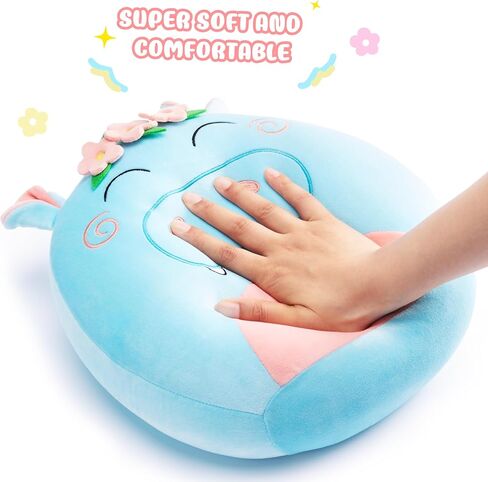 Large Hippo Plush Pillow Stuffed Animal Toy,12" Big Size Cute Soft Fat Kawaii Hugging Cuddle Huggable Plushie,Gift for Kids in Saudi Arabia
