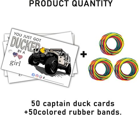 You've Been Ducked | You Just Got Ducked By a Car Girl | Duck Duck Game Card | Duck Ducking Card Tag | 50Pack | 2 x 3.5" Inches Business Card Size | With Round Hole and Rubber Bands(Red) in Kuwait