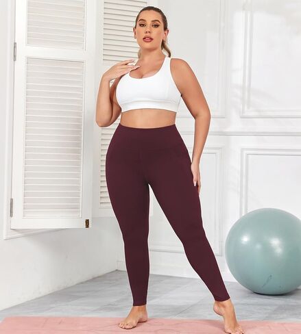 سراويل ضيقة لرفع المؤخرة بمقاس كبير مع جيوب للنساء، سراويل يوجا L-5XL للتحكم في البطن، سراويل ضيقة للتمرين بخصر عالٍ in Kuwait