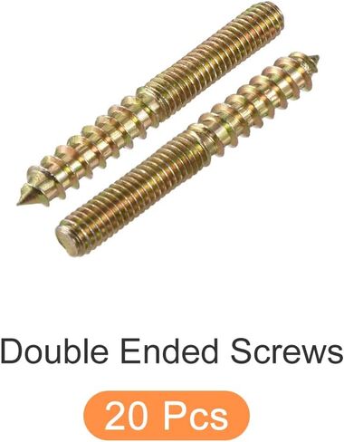 METALLIXITY Double Ended Screws (M6x50mm) 10pcs, Hanger Bolts Carbon Steel Self-Tapping Double Sided Screws - for Home Repairs in Saudi Arabia
