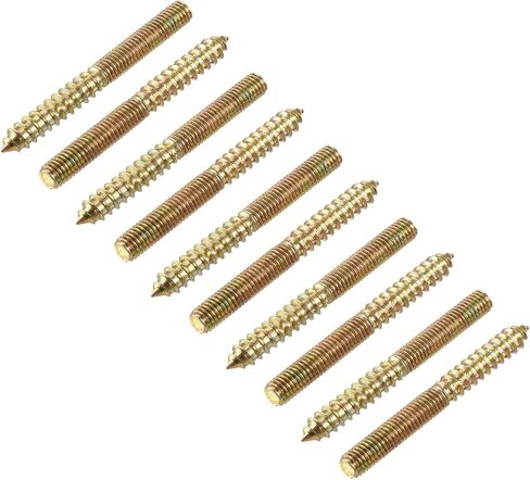 METALLIXITY Double Ended Screws (M6x50mm) 10pcs, Hanger Bolts Carbon Steel Self-Tapping Double Sided Screws - for Home Repairs in Saudi Arabia