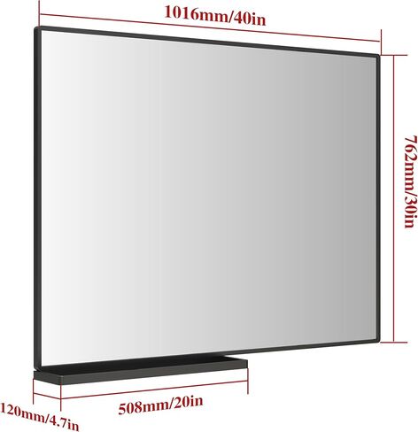 CRATE&COOP Bathroom Black Mirror for Wall,32x26 Inch Wall Mirror for Bathroom Over Sink, Rectangle Metal Frame Bathroom Vanity Mirror (32" Blacck) in Saudi Arabia