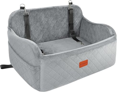 Large Dog Car Seat Up to 55lb,Two Clip-On Safety Adjustable Leashs Dog Car Bed for 2 Small Dogs,Completely detachable and washable Pet Car Seat,Easy to Install(Black/Grey, Large) in Saudi Arabia