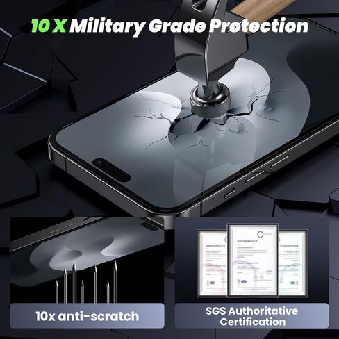 WSKEN for iPhone 15 Pro Max 360° Privacy Screen Protector [4 Way Anti Spy] [Zero Bubble] [Auto Dust-Remove] Full Coverage 9H+ Tempered Glass 10X Shockproof HD Anti Peep Film - 2 Pack in Saudi Arabia