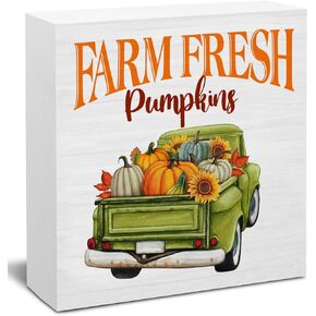 Fall Decor Maple Leaf Pumpkin Decorations Christian Fall in Love with Jesus Wooden Sign Rustic Home Decor 5 x 5 Inches