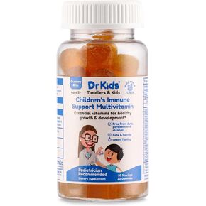 DrKids Immune Support Multivitamin Gummy Bites, 15 Essential Vitamins and Minerals, May Support Immune Function, Growth, and Development*, Great Tasting, 60 Count.