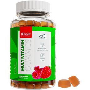 Khair Halal Adult Multivitamins Gummy - Vegan, Non-GMO - Gluten Free, Gelatin Free - Essential Vitamins: Vitamin A E C D B12 & Vitamin B6 Halal Vitamins - 60 Gummies