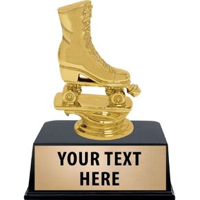 Crown Awards Roller Skates Trophies with Custom Engraving, 6" Personalized Roller Skating Trophy On Black Base Prime