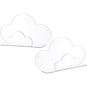 2pcs Cloud Shelf Wall Shelving Storage Racks Wall Shelves Home Decor Multi-Functional Storage -Mounted Storage Rack Bathroom Storage Rack Acrylic Partition The Clouds