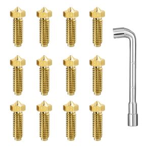 12PCS Brass Nozzle Kit for Anycubic Kobra 2, 3D Printer Parts 4PCS 0.4mm and 2PCS 0.2mm, 0.6mm, 0.8mm, 1.0mm Nozzle Kit for Anycubic Kobra 2 / Kobra 2 Neo/Kobra 2 Pro/Kobra 2 Plus/Kobra 2 Max